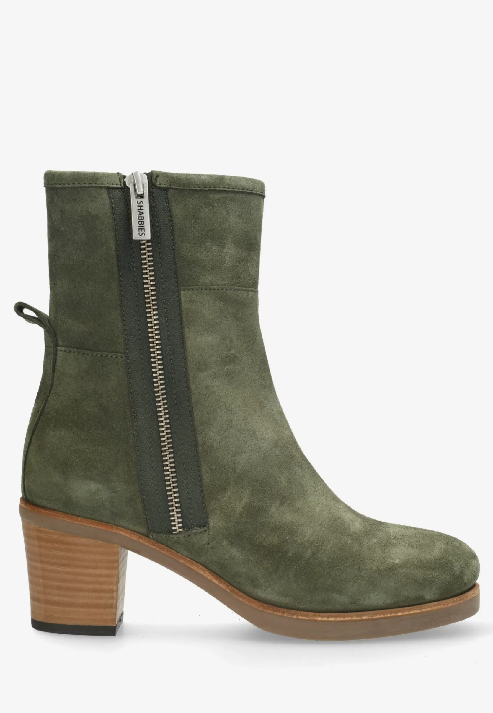 Frau Shabbies Amsterdam Ankle Boot Lieve Sidezip Ankle Boot Olive