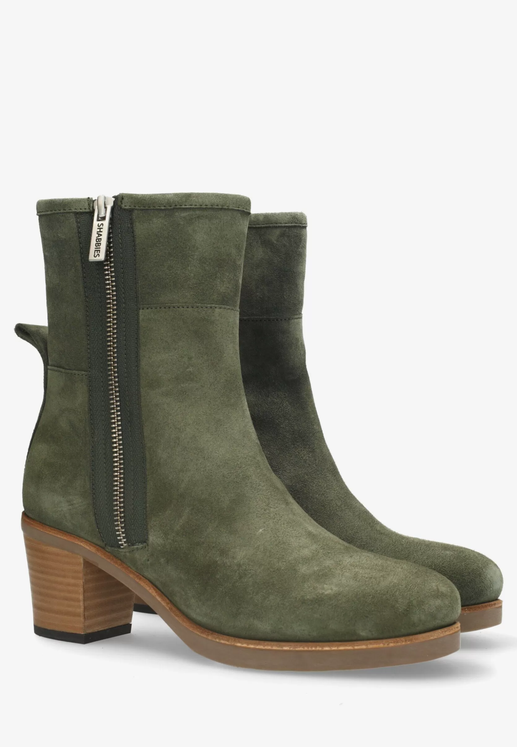 Frau Shabbies Amsterdam Ankle Boot Lieve Sidezip Ankle Boot Olive