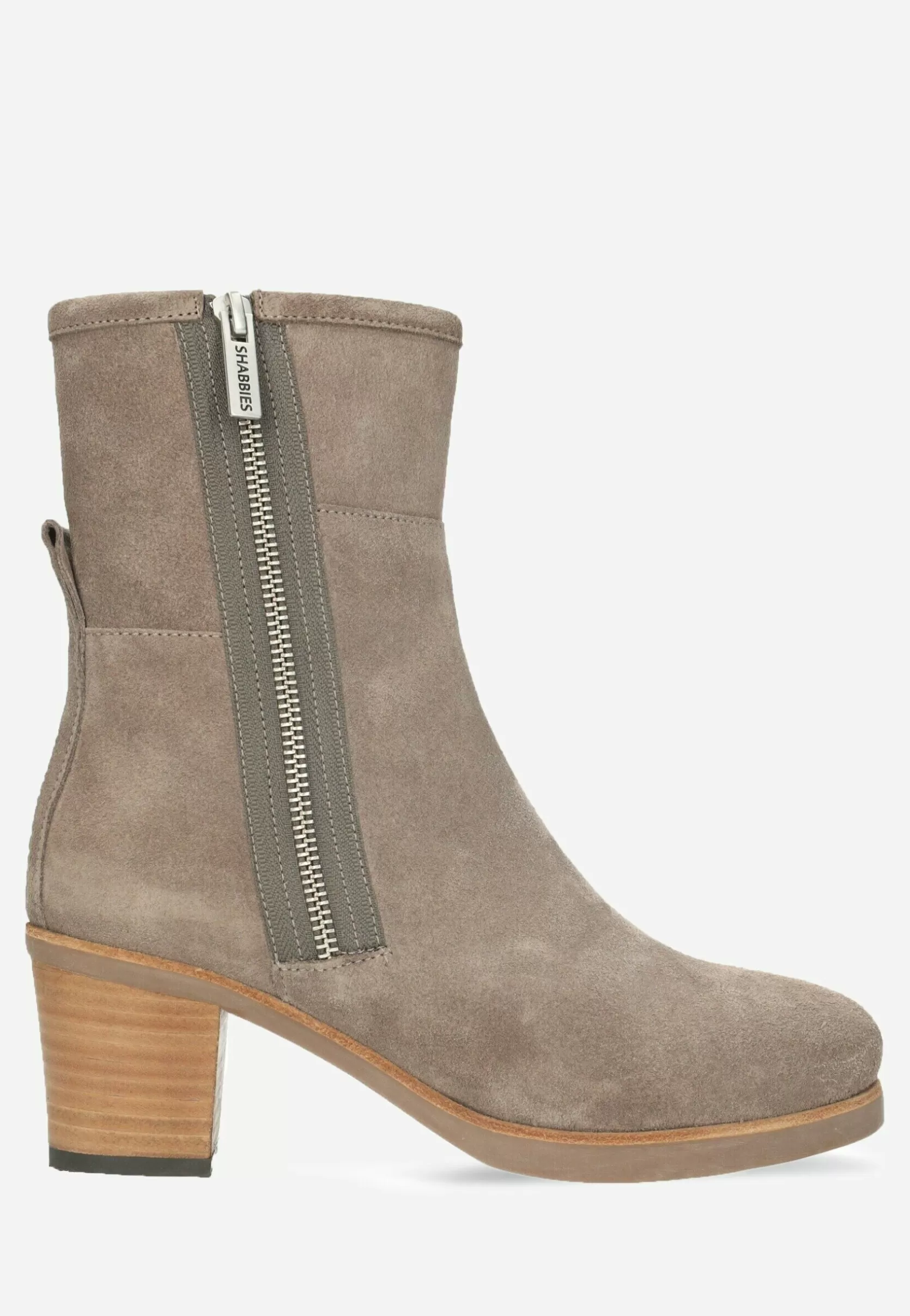 Frau Shabbies Amsterdam Ankle Boot Lieve Sidezip Ankle Boot Taupe